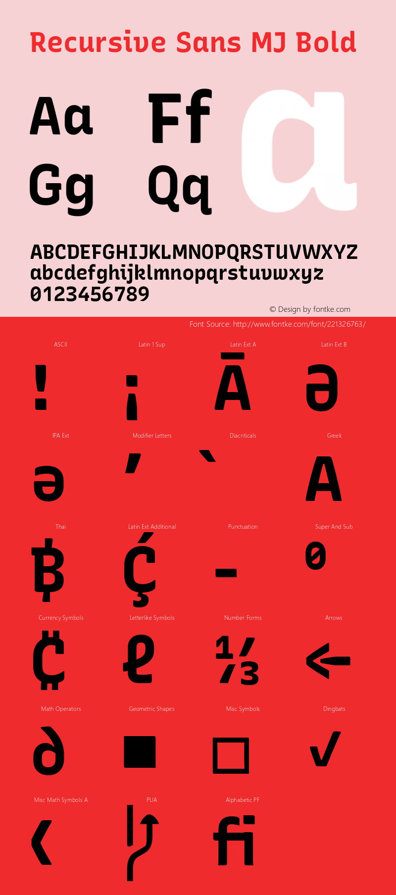 Recursive Sans MJ Bold 4.20图片样张