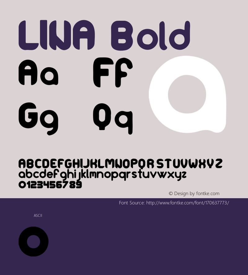 LINA Bold Version 1.001;Fontself Maker 1.1.0图片样张