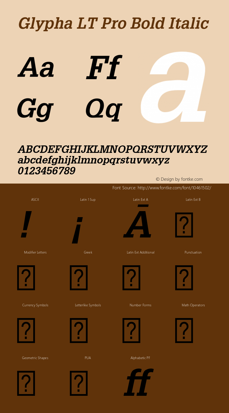 Glypha LT Pro Bold Italic Version 1.000;PS 001.000;hotconv 1.0.38图片样张