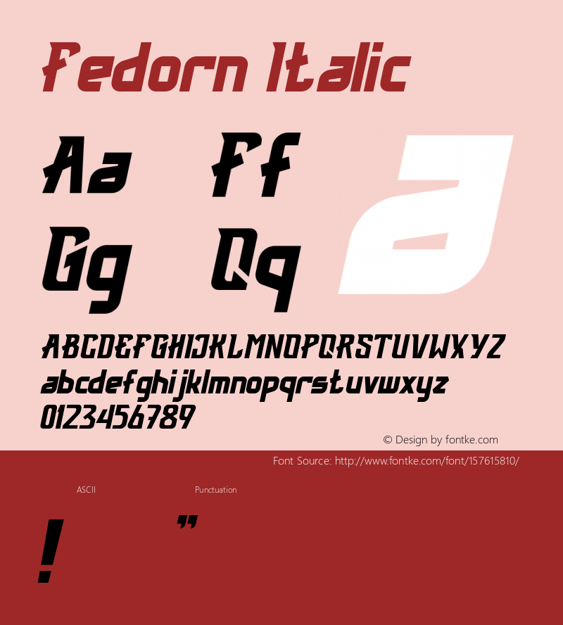 Fedorn-Italic Version 1.000图片样张