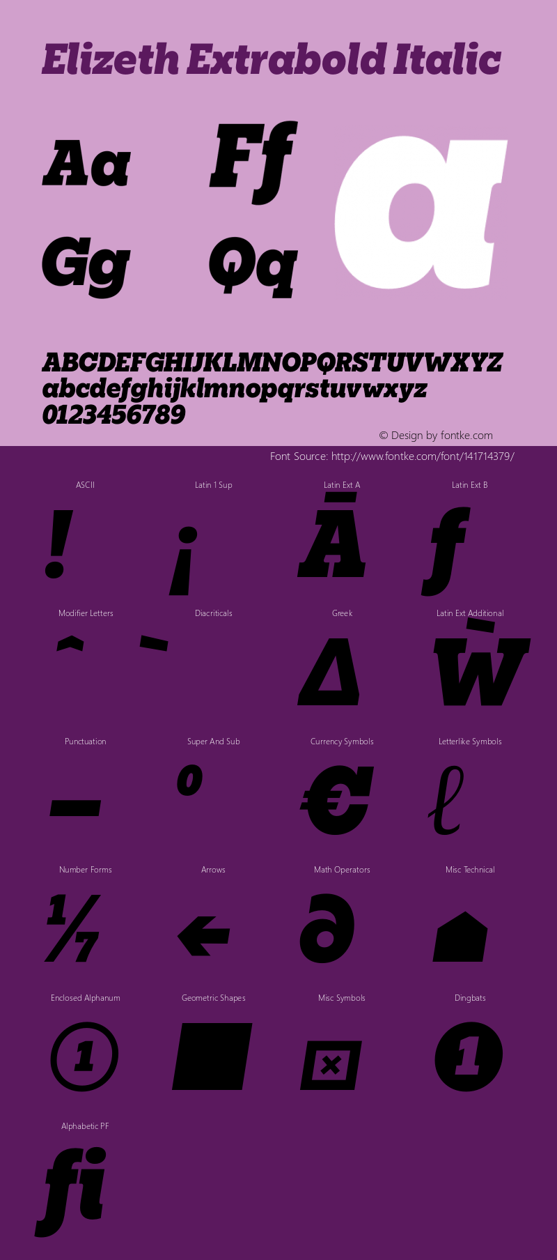 Elizeth Extrabold Italic Version 1.000 | w-rip DC20200315图片样张