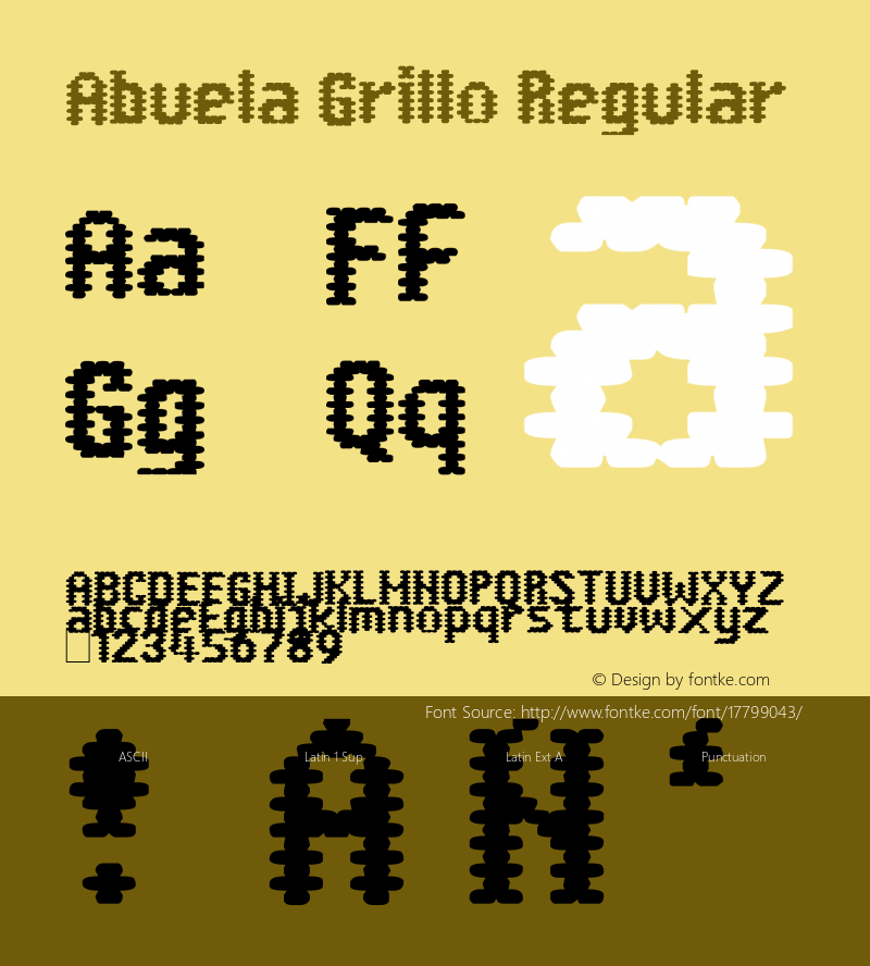 Abuela Grillo Regular Version 1.00 October 27, 2009, initial release, www.yourfonts.com图片样张