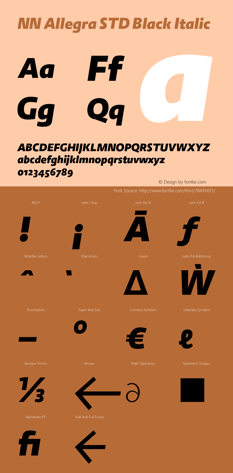 NNAllegraSTD-BlackItalic Version 2.005图片样张