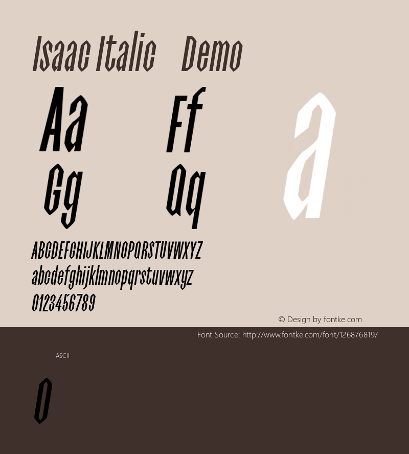 Isaac Italic Demo 0.1.0图片样张