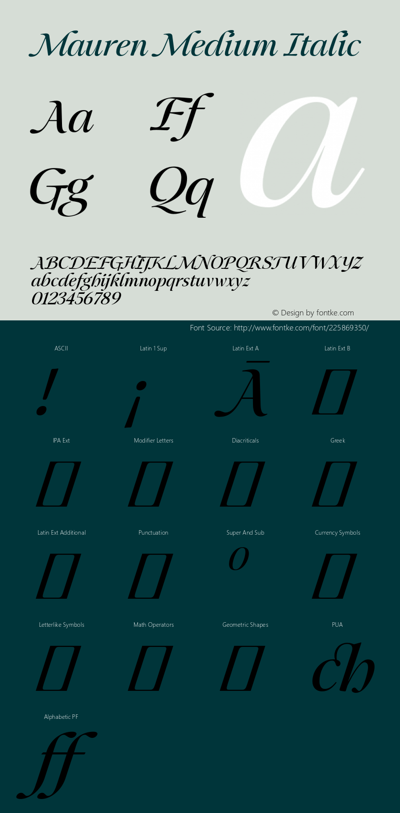 Mauren Medium Italic Version 1.000图片样张