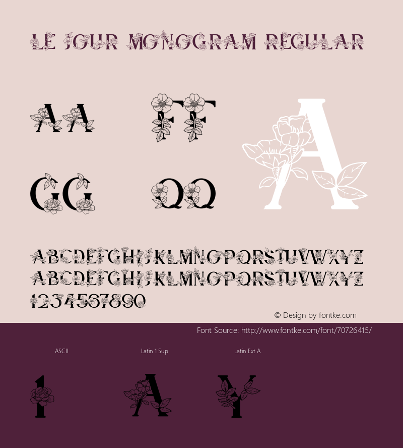 Le Jour Monogram Version 1.00;June 15, 2020;FontCreator 12.0.0.2567 32-bit图片样张