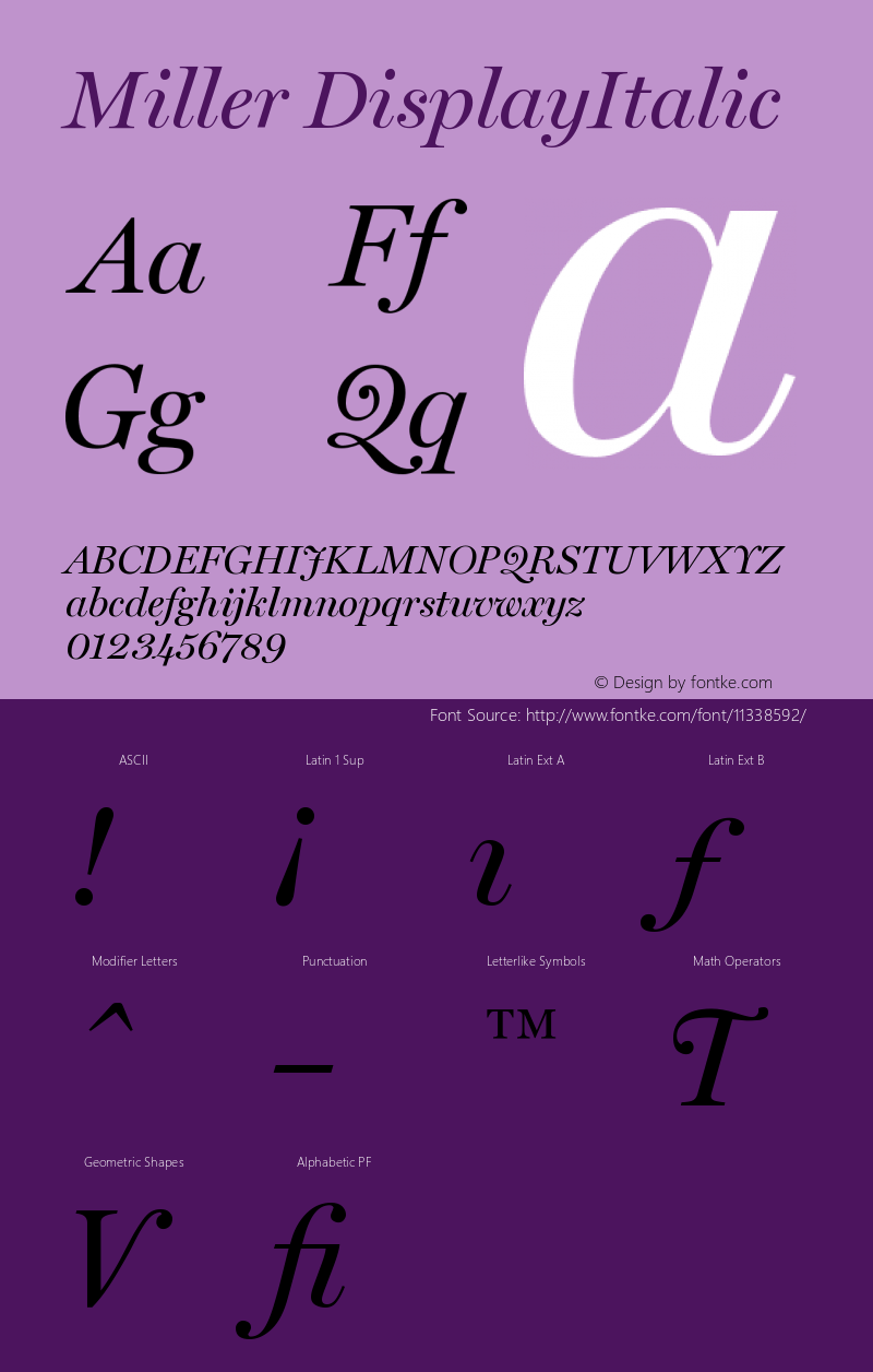 Miller DisplayItalic Version 001.000图片样张