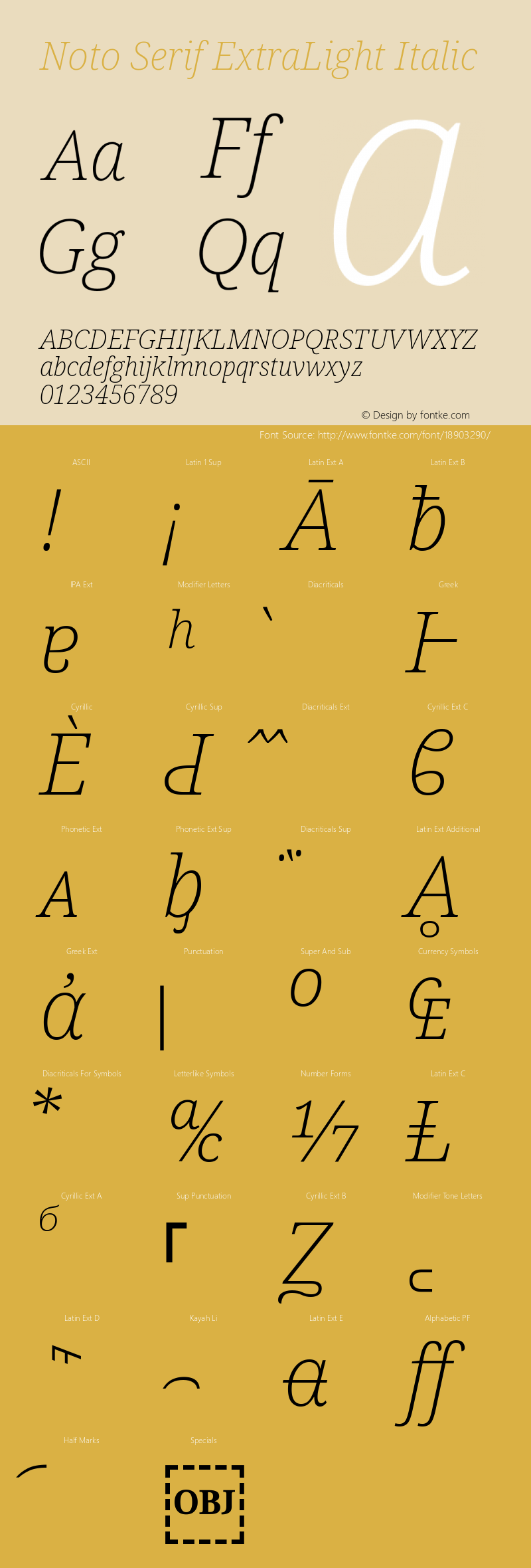 Noto Serif ExtraLight Italic Version 1.902图片样张