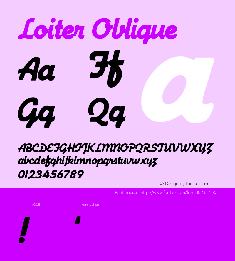 Loiter Oblique 1.0 Mon Oct 10 20:13:52 1994图片样张