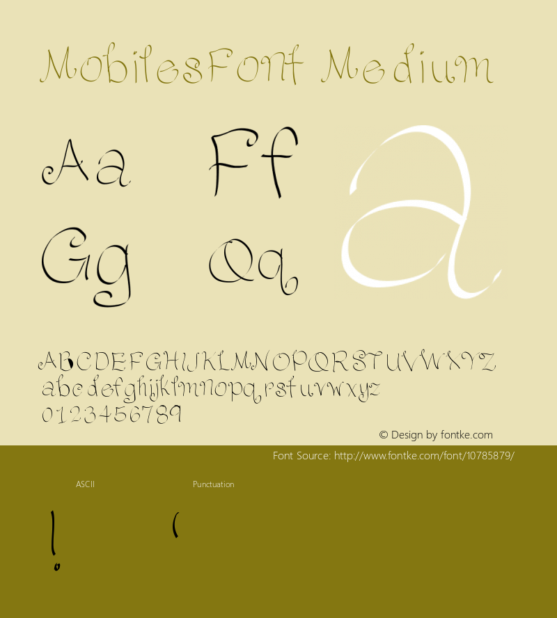 MobilesFont Medium Version 001.000图片样张