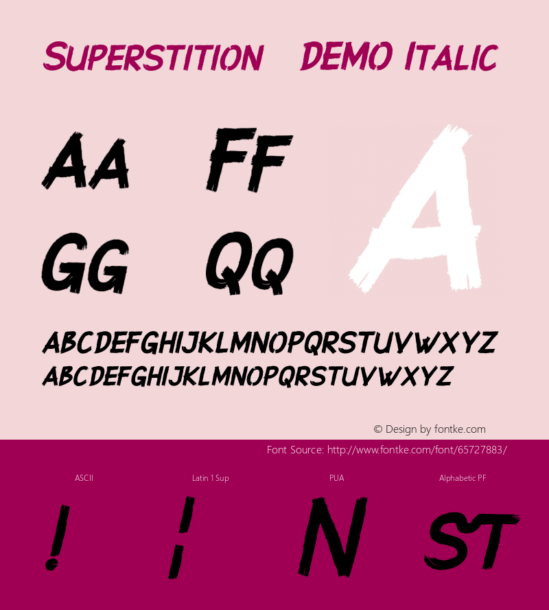 Superstition - DEMO Italic Version 1.000图片样张
