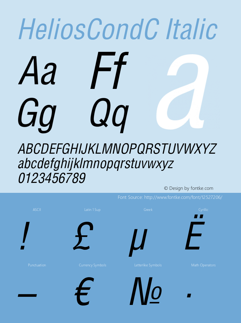 HeliosCondC Italic OTF 1.0;PS 001.001;Core 116;AOCW 1.0 161图片样张