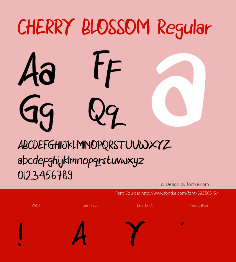 CHERRY BLOSSOM Version 1.004;Fontself Maker 3.5.1图片样张