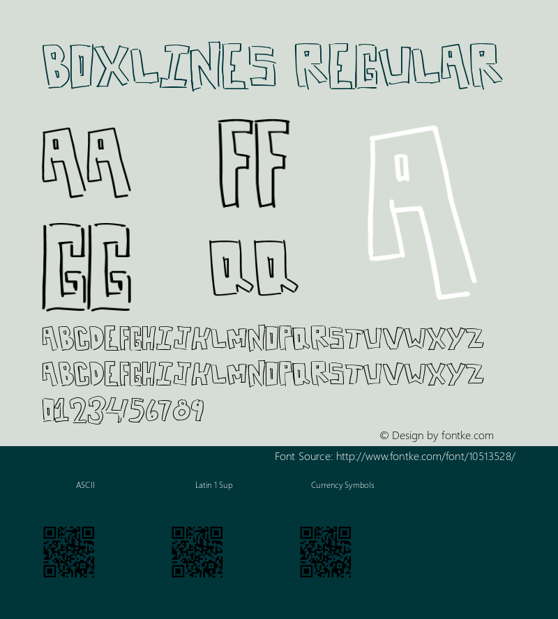 BoxLines Regular Version 1.00 August 30, 2013, initial release图片样张