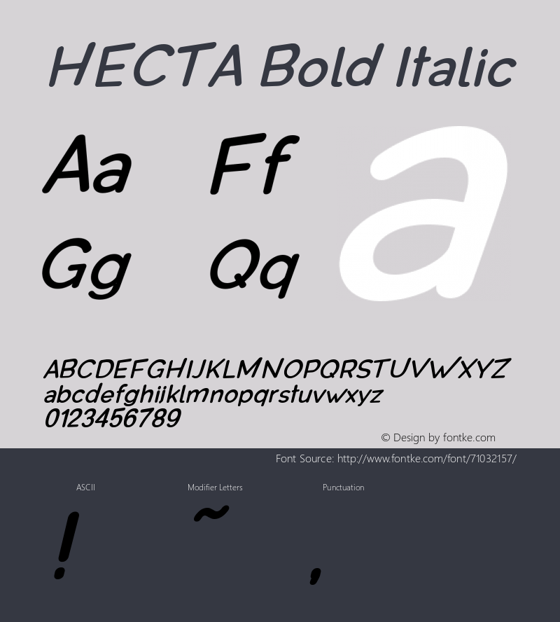 HECTA Bold Italic Version 1.000图片样张