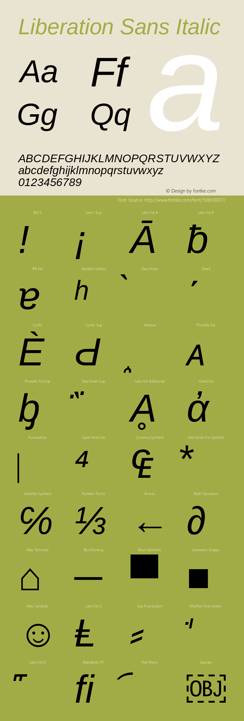 Liberation Sans Italic Version 2.1.3图片样张