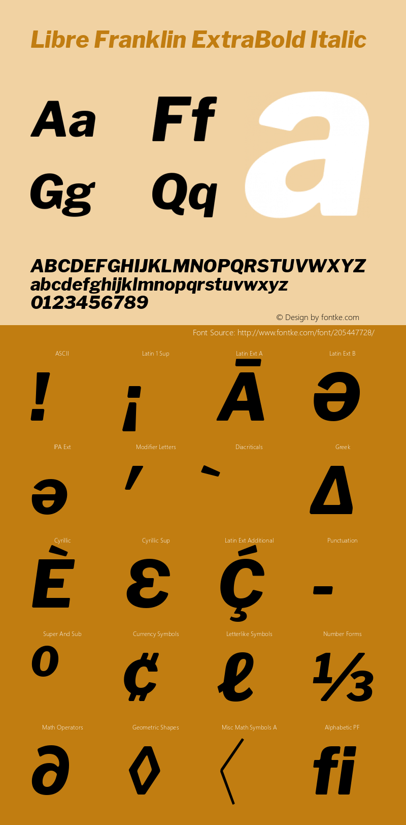 Libre Franklin ExtraBold Italic Version 1.501图片样张