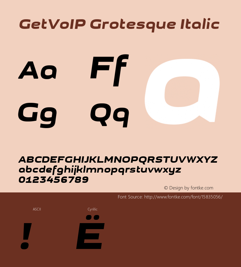 GetVoIP Grotesque Italic 1.0; CC 3.0 BY-ND图片样张