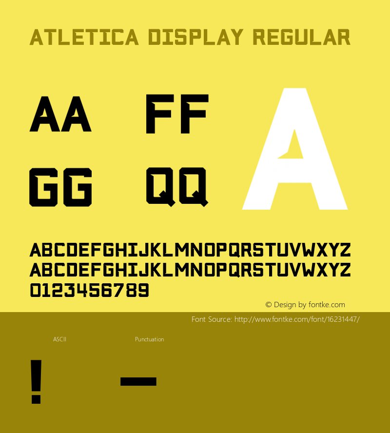 Atletica Display Regular Version 1.000;PS 001.000;hotconv 1.0.70;makeotf.lib2.5.58329图片样张
