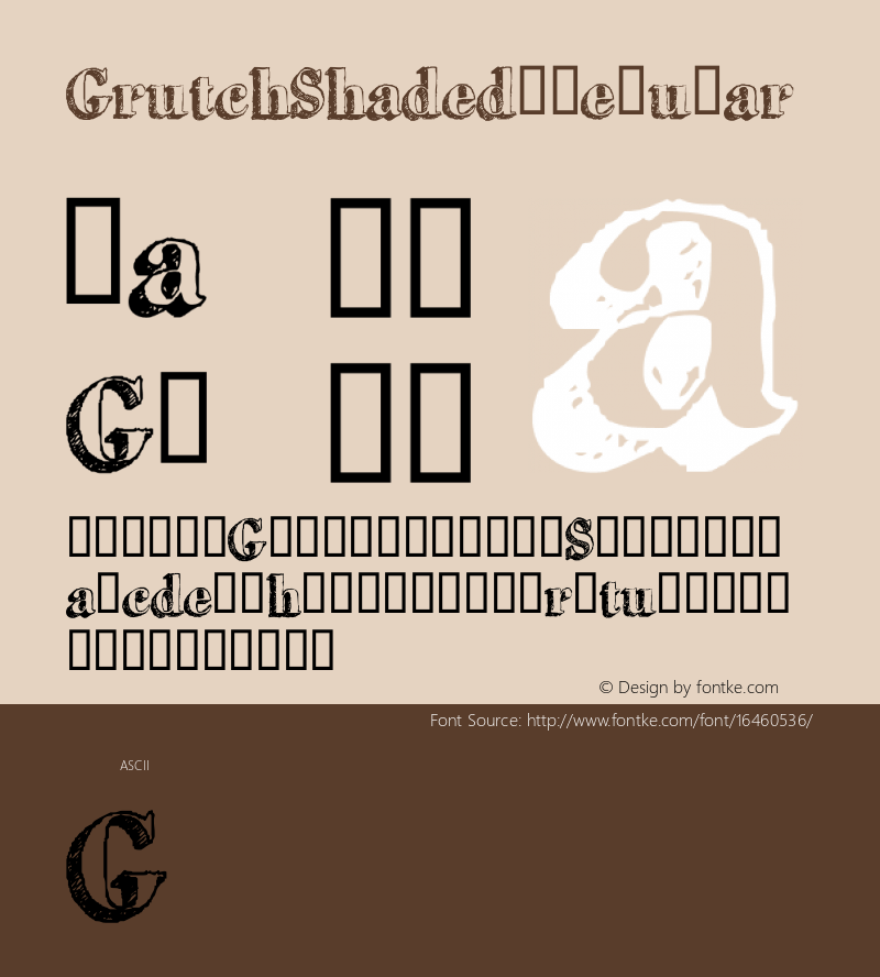 GrutchShaded Regular Version 1.000图片样张