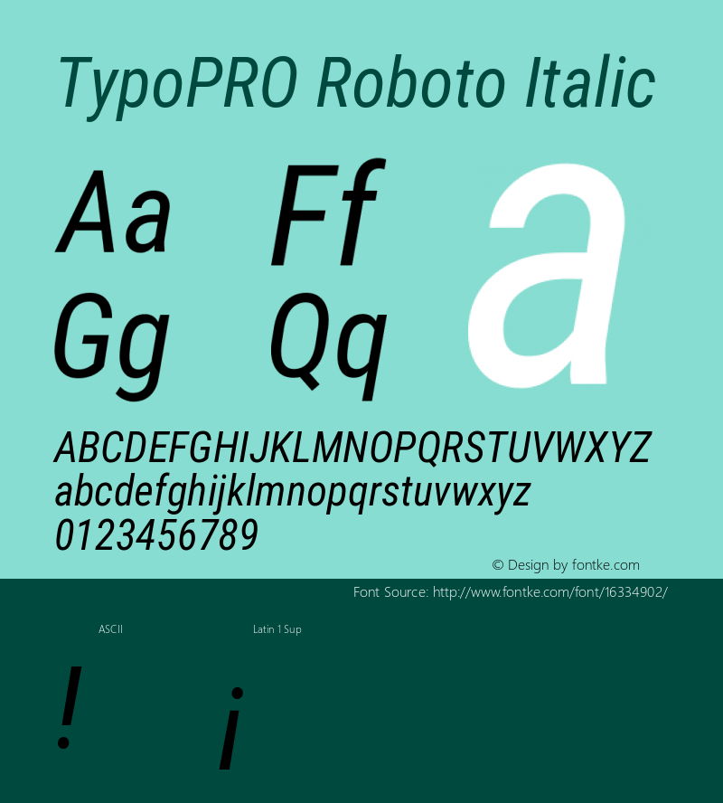 TypoPRO Roboto Italic Version 2.001047; 2015图片样张