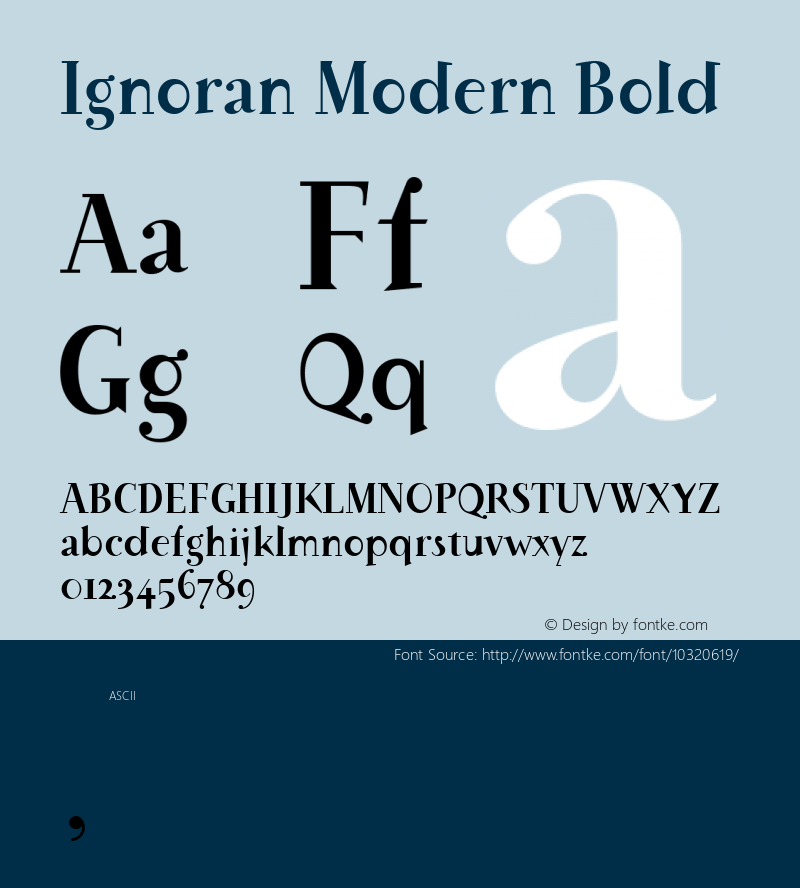 Ignoran Modern Bold Macromedia Fontographer 4.1J 06/08/2006图片样张