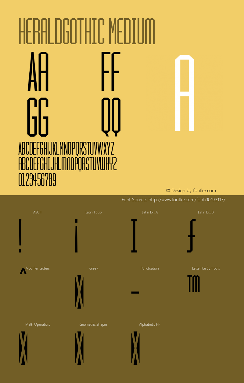 HeraldGothic Medium 001.000图片样张