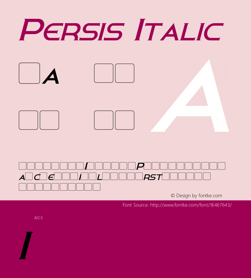 Persis Italic Version 1.00 March 18, 2016, initial release图片样张