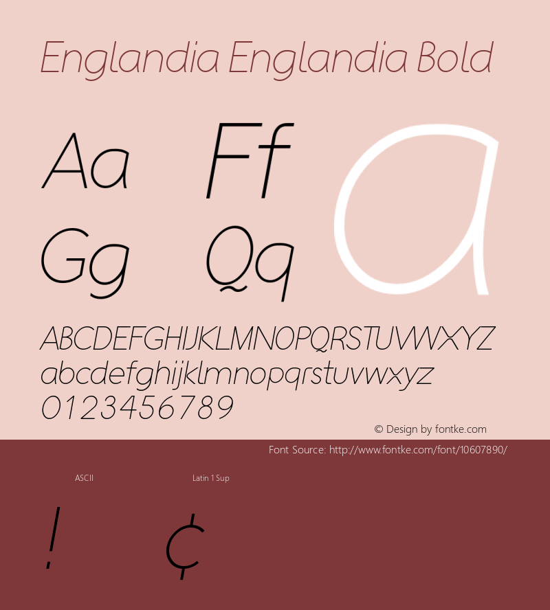 Englandia Englandia Bold Version 1.00 November 3, 2014, initial release;com.myfonts.easy.pavel-lipcean.englandia.light-italic.wfkit2.version.4jPp图片样张