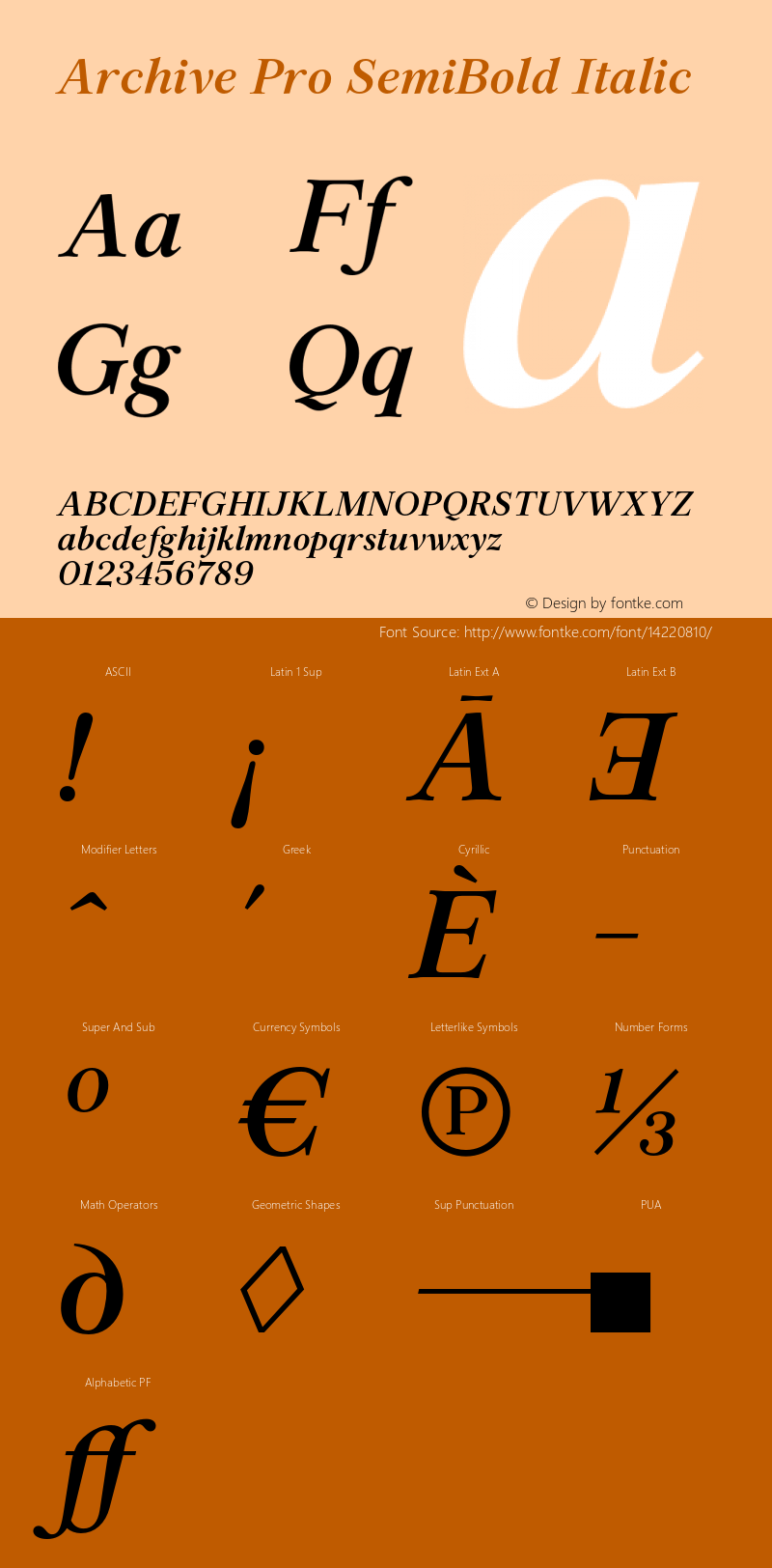 Archive Pro SemiBold Italic Version 1.000图片样张