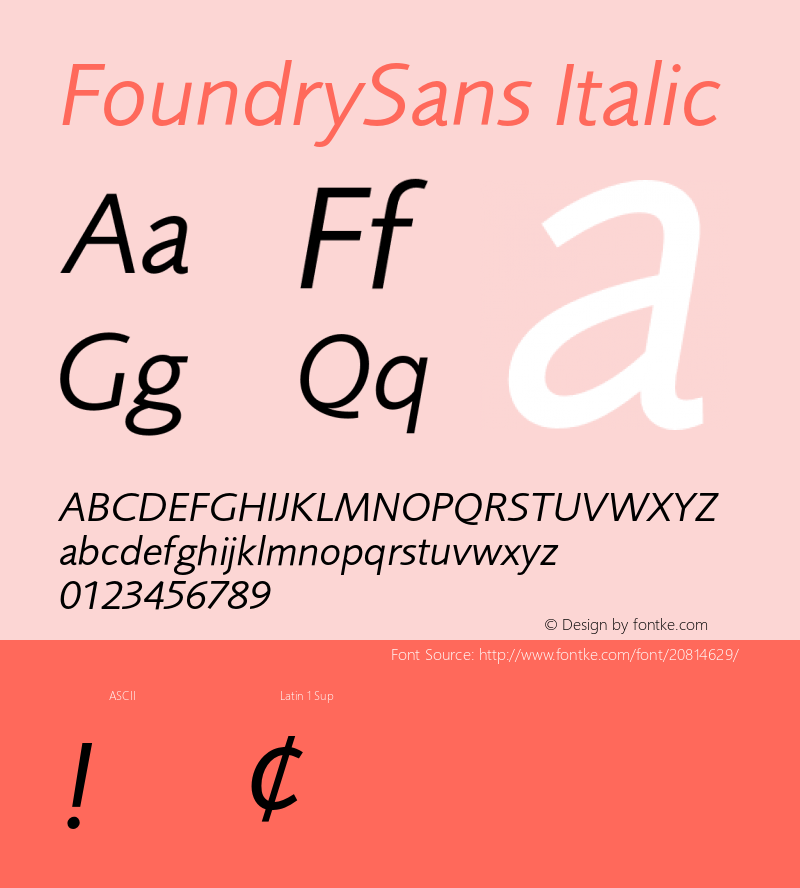 FoundrySans-Italic 001.000图片样张