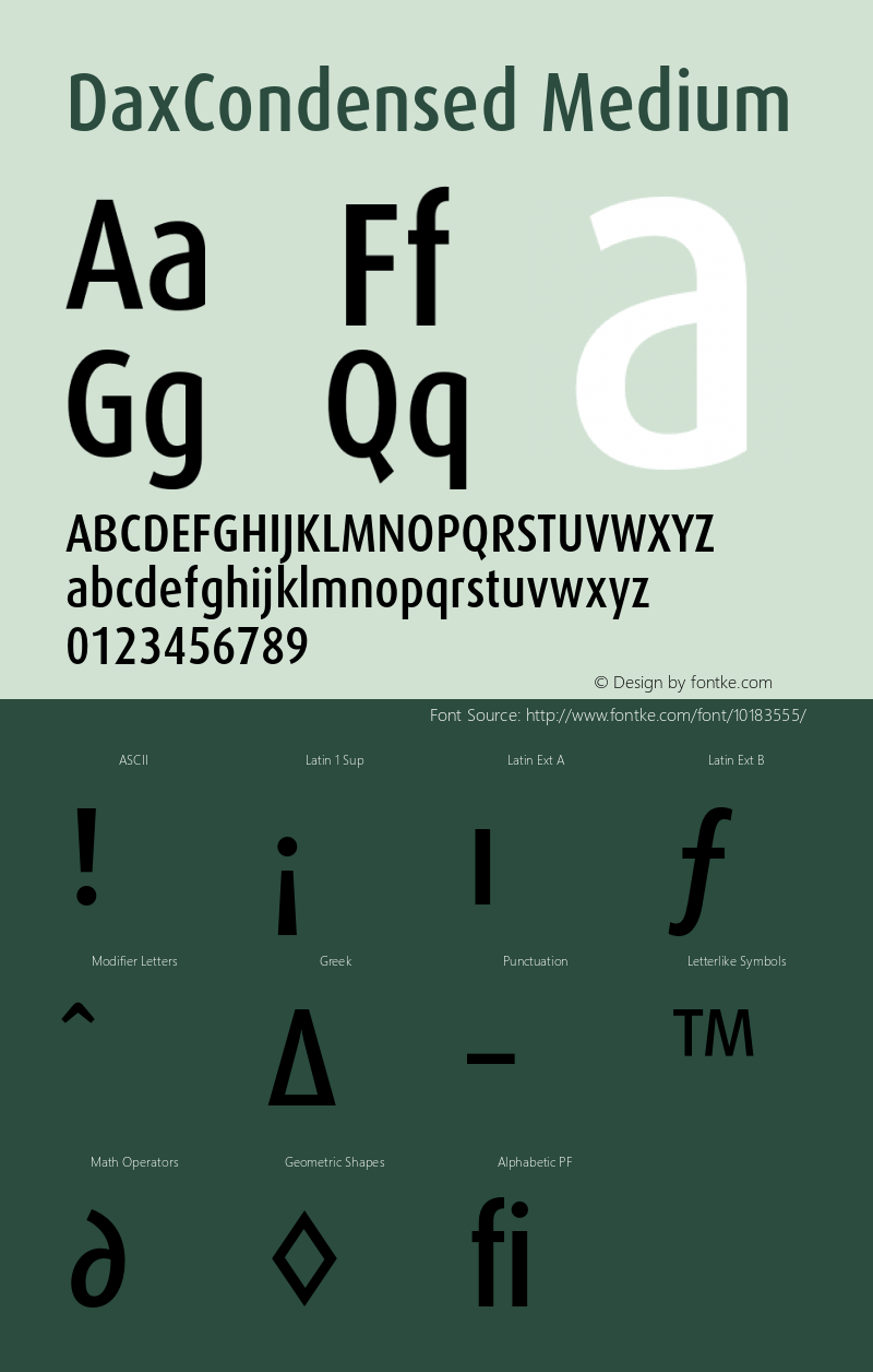 DaxCondensed Medium 001.000图片样张