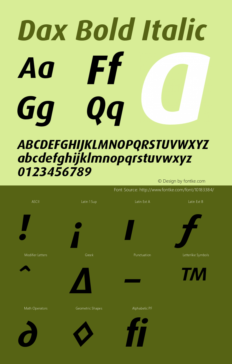 Dax Bold Italic 001.000图片样张