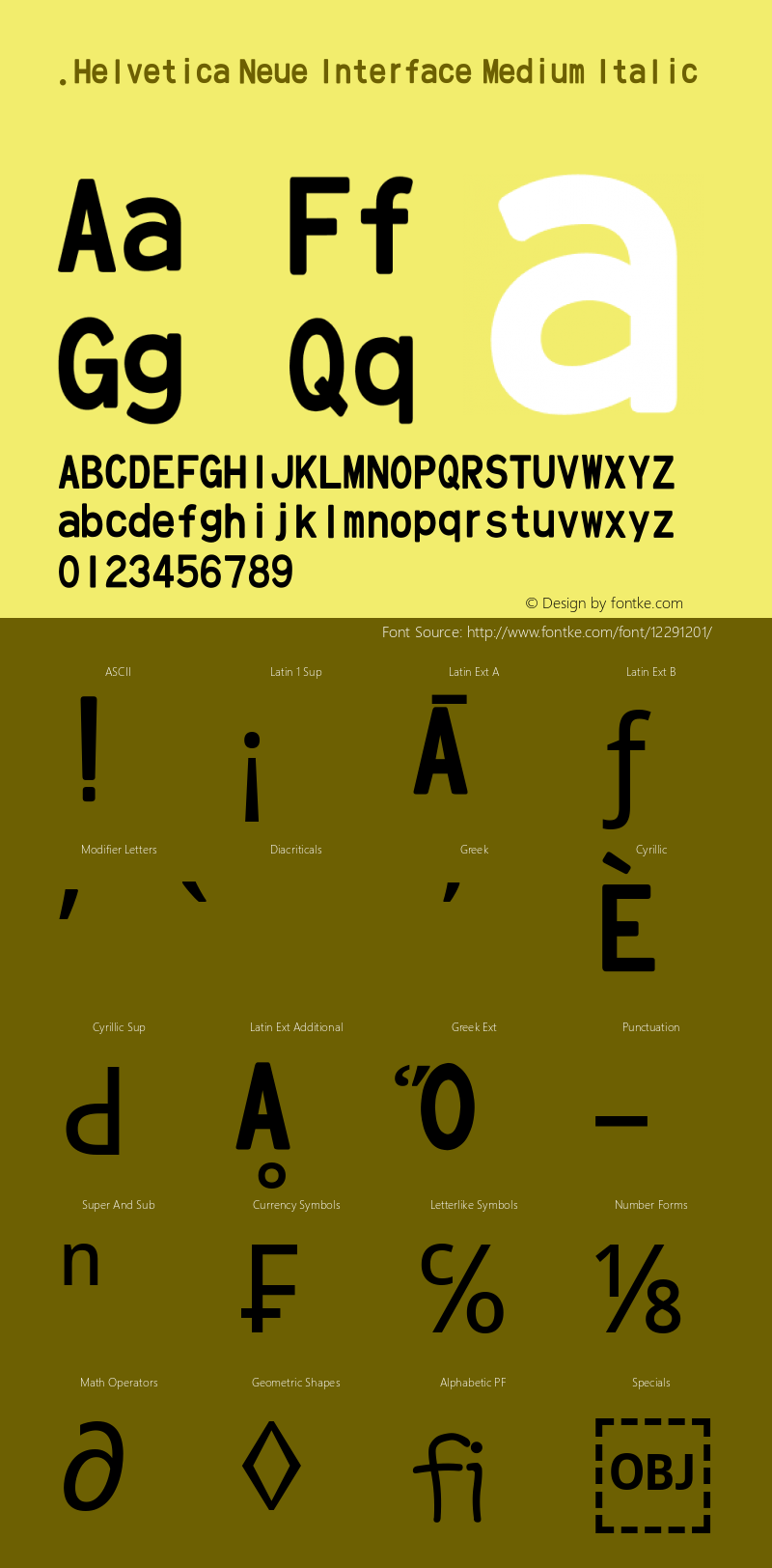 .Helvetica Neue Interface Medium Italic 10.0d35e1图片样张