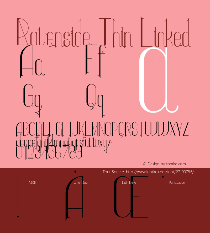 Ravenside-ThinLinked Version 1.002;Fontself Maker 3.0.0-3图片样张