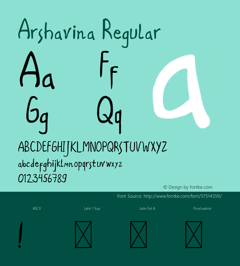 Arshavina Version 1.002;Fontself Maker 3.3.0图片样张