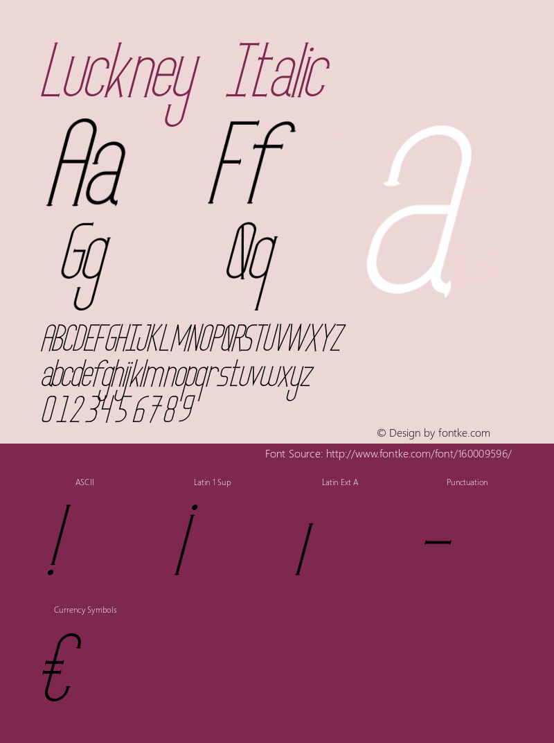 Luckney Italic Version 1.009;Fontself Maker 3.5.4图片样张