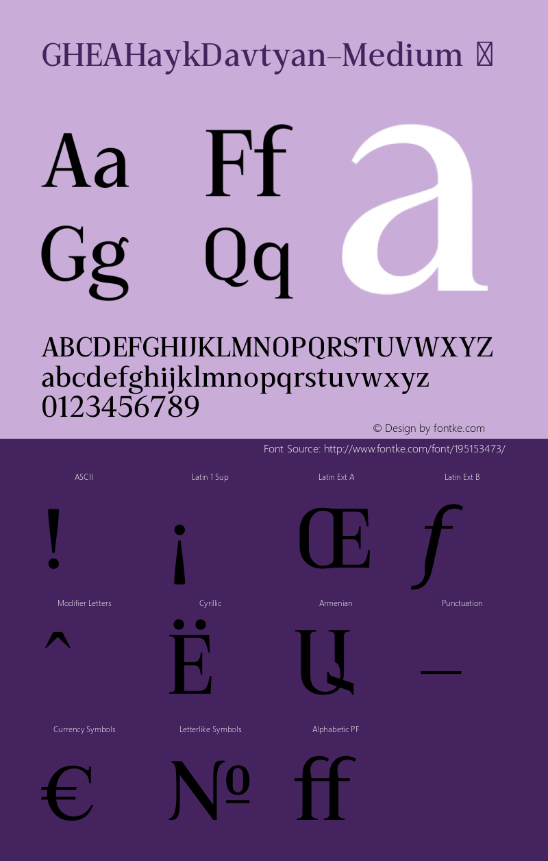 ☞GHEAHaykDavtyan-Medium Version 1.000;com.myfonts.armtype.ghea-hayk-davtyan.medium.wfkit2.3BAB图片样张