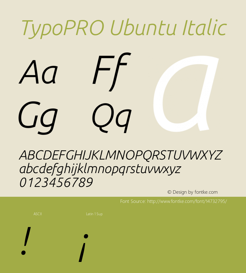 TypoPRO Ubuntu Italic Version 0.80图片样张