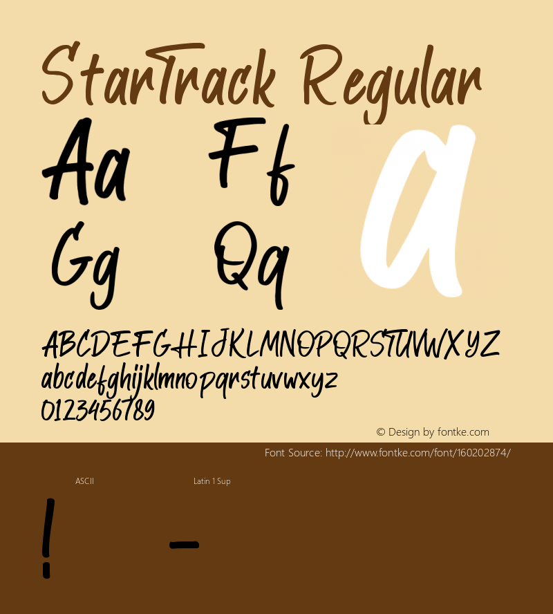 StarTrack Version 1.00;May 7, 2020;FontCreator 11.5.0.2430 32-bit图片样张