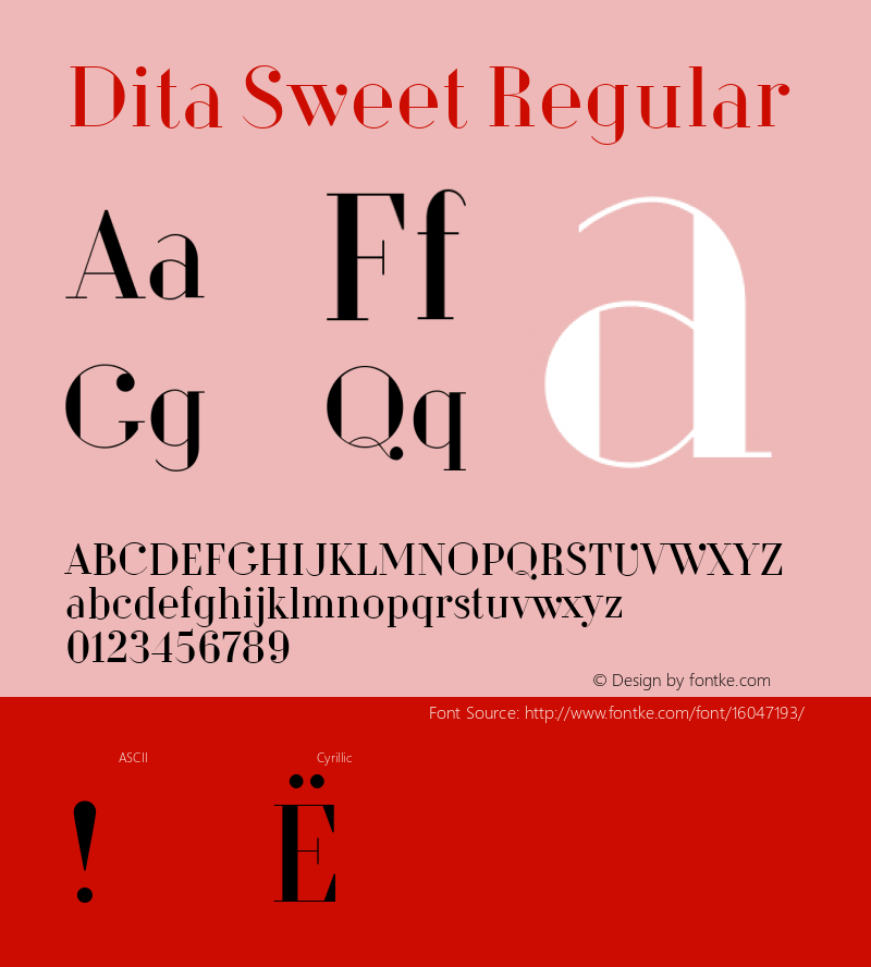 Dita Sweet Regular Version 1.000; ttfautohint (v1.4.1)图片样张