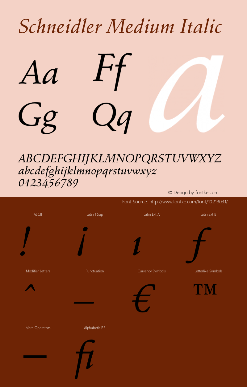 Schneidler Medium Italic 003.001图片样张