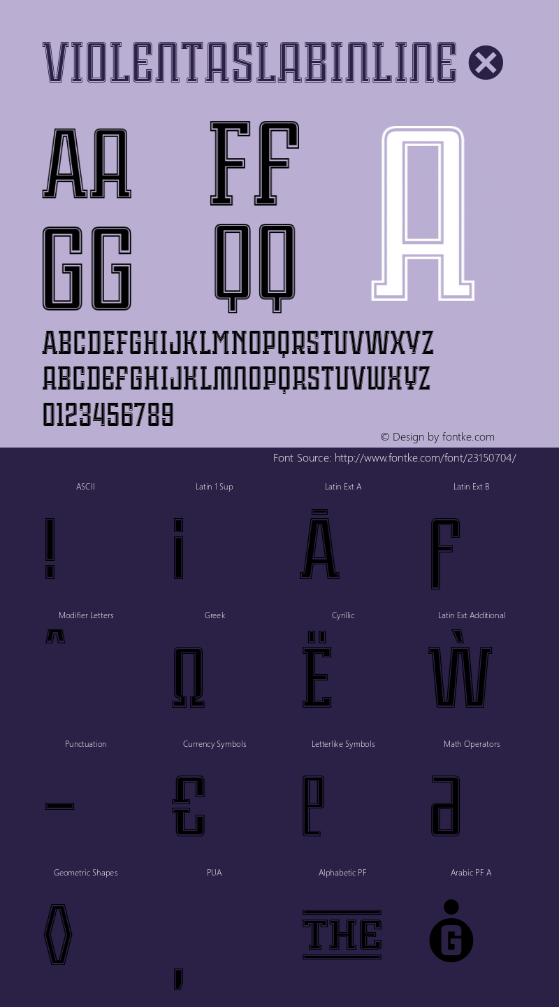 ☞ViolentaSlabInline Version 001.001 ;com.myfonts.easy.graviton.violenta-slab.inline.wfkit2.version.4oXR图片样张