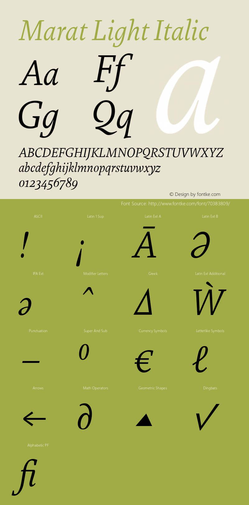 Marat Light Italic Version 2.002图片样张