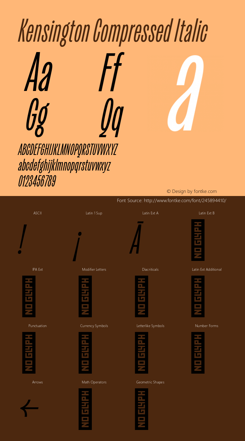 Kensington Compressed Italic Version 1.000;ttfautohint (v1.8.2)图片样张