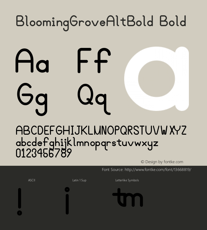 BloomingGroveAltBold Bold Version 006.000 图片样张