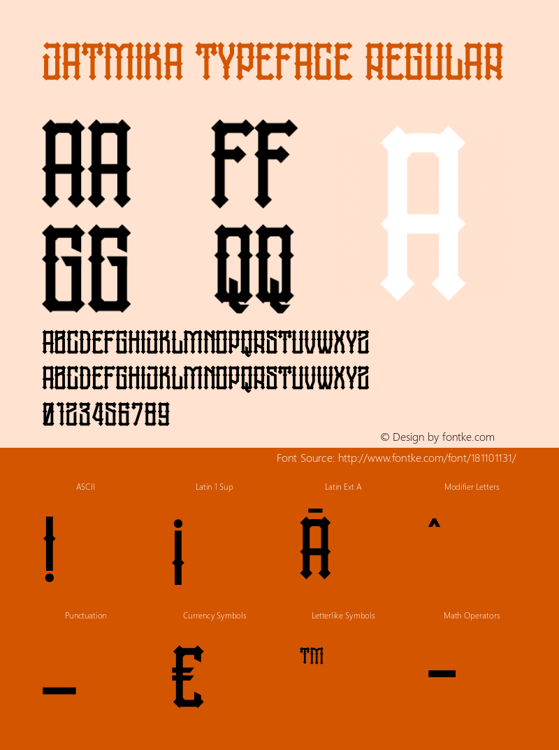 jatmika typeface Version 1.00;October 17, 2021;FontCreator 13.0.0.2683 64-bit图片样张