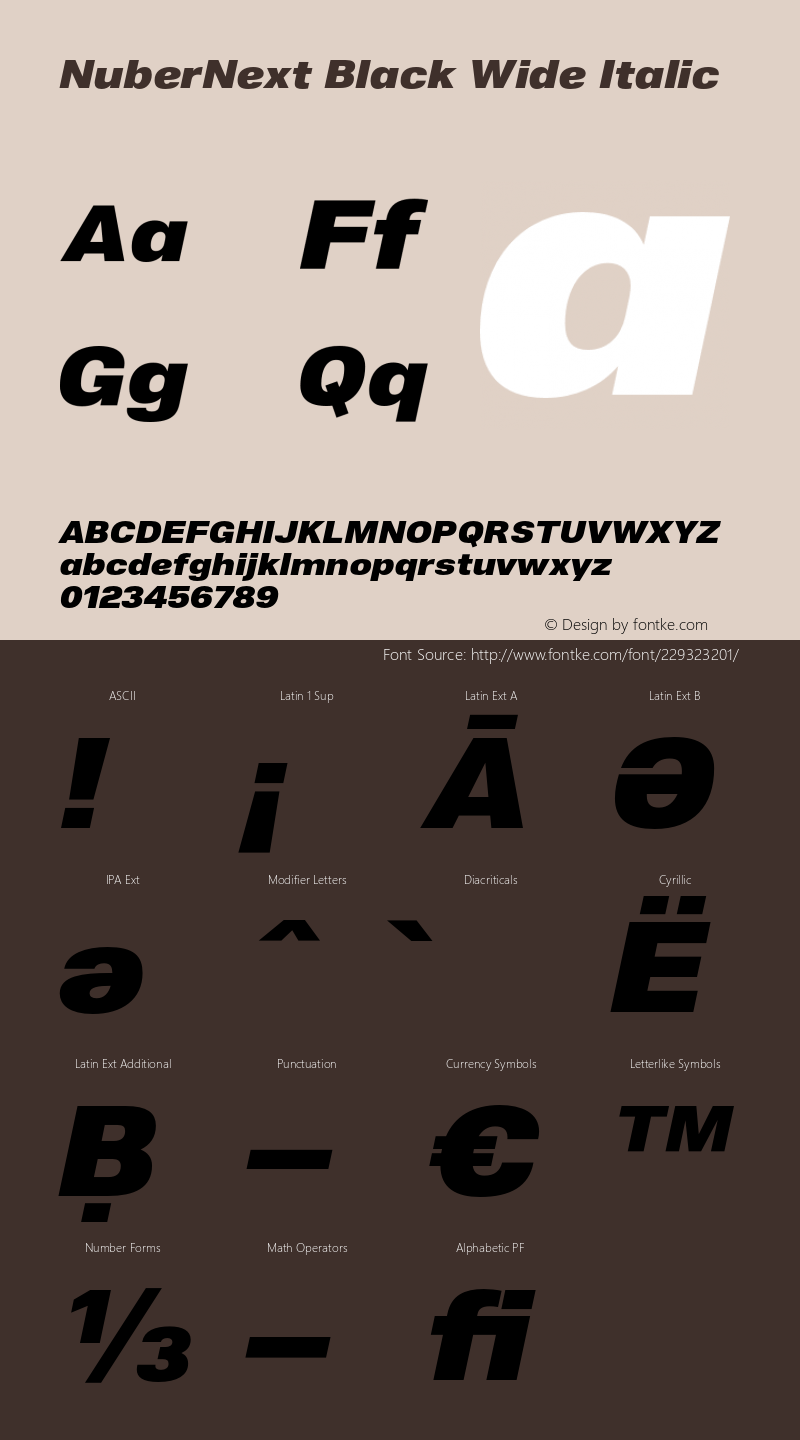 NuberNext Black Wide Italic Version 001.002 February 2020图片样张