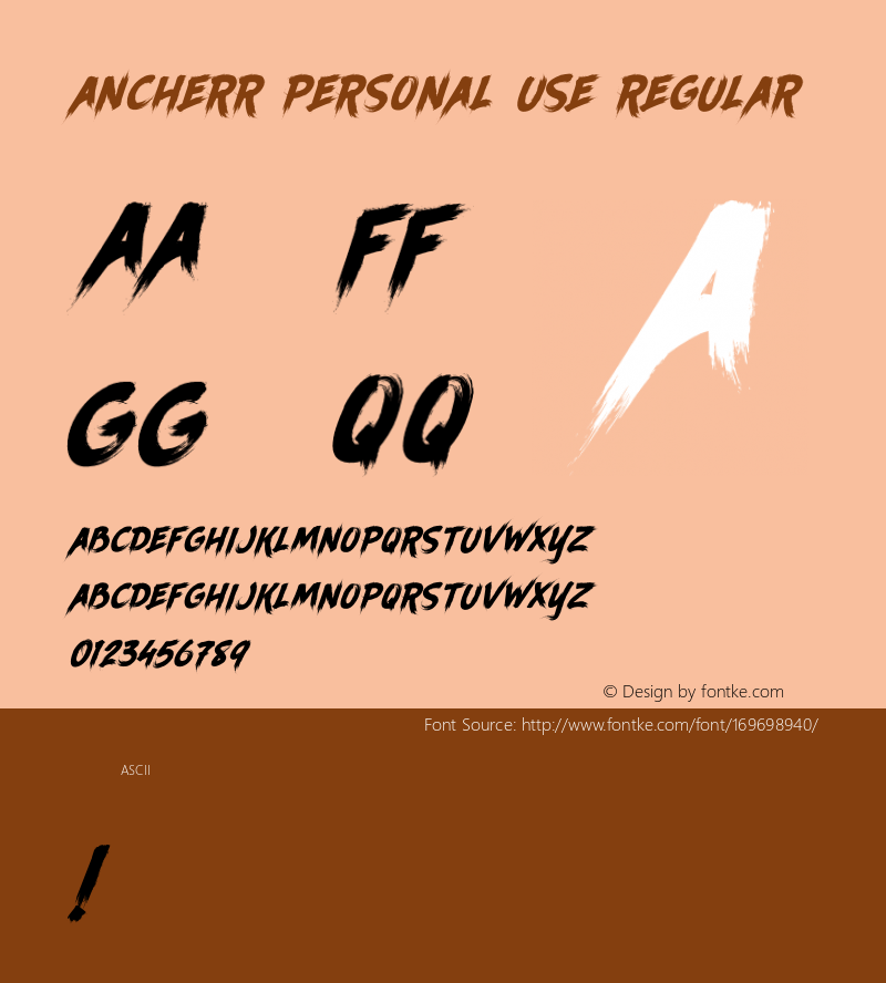 AncherrPersonalUse-Regular Version 1.000图片样张