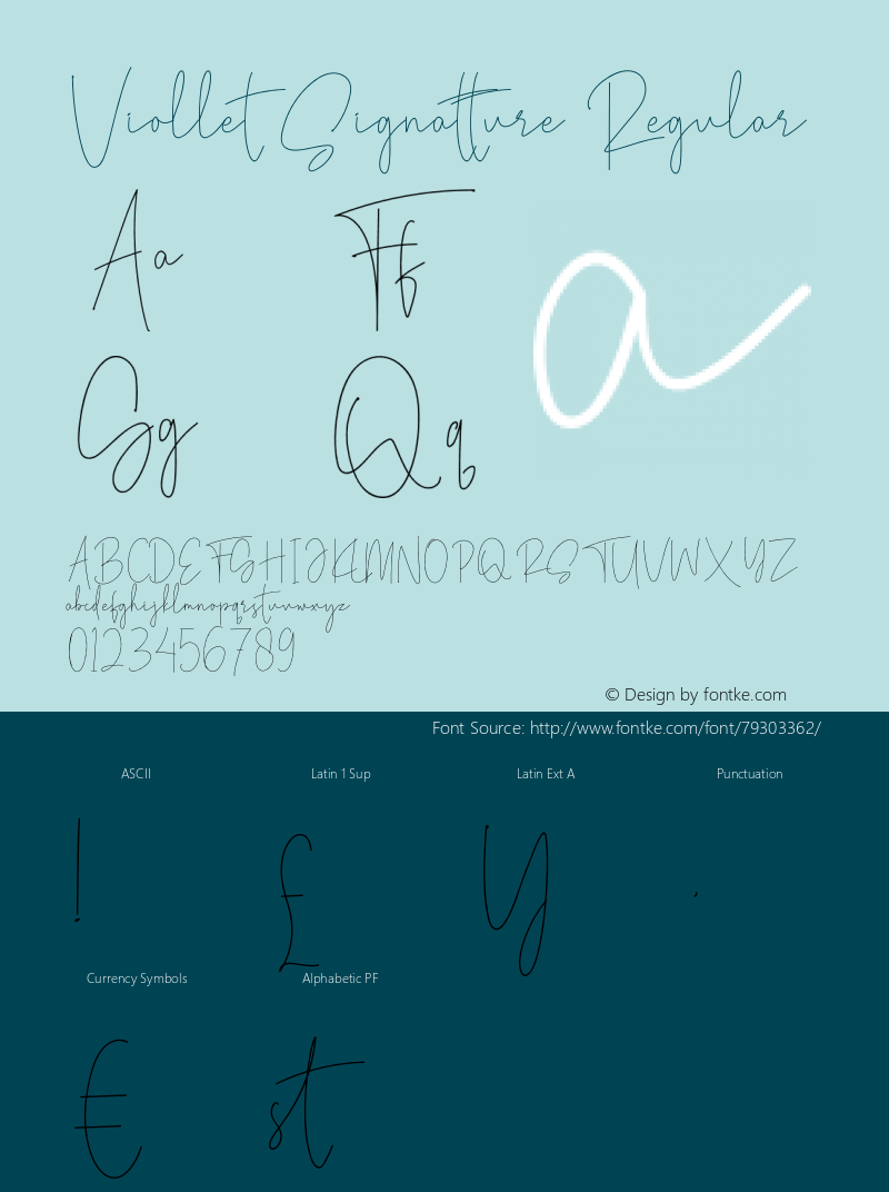 Viollet Signatture Version 1.011;Fontself Maker 3.5.1图片样张